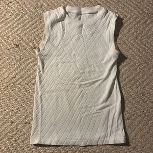 Aura White Ribbed Tank Top